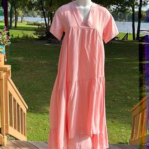 Boho flowing soft pink dress M